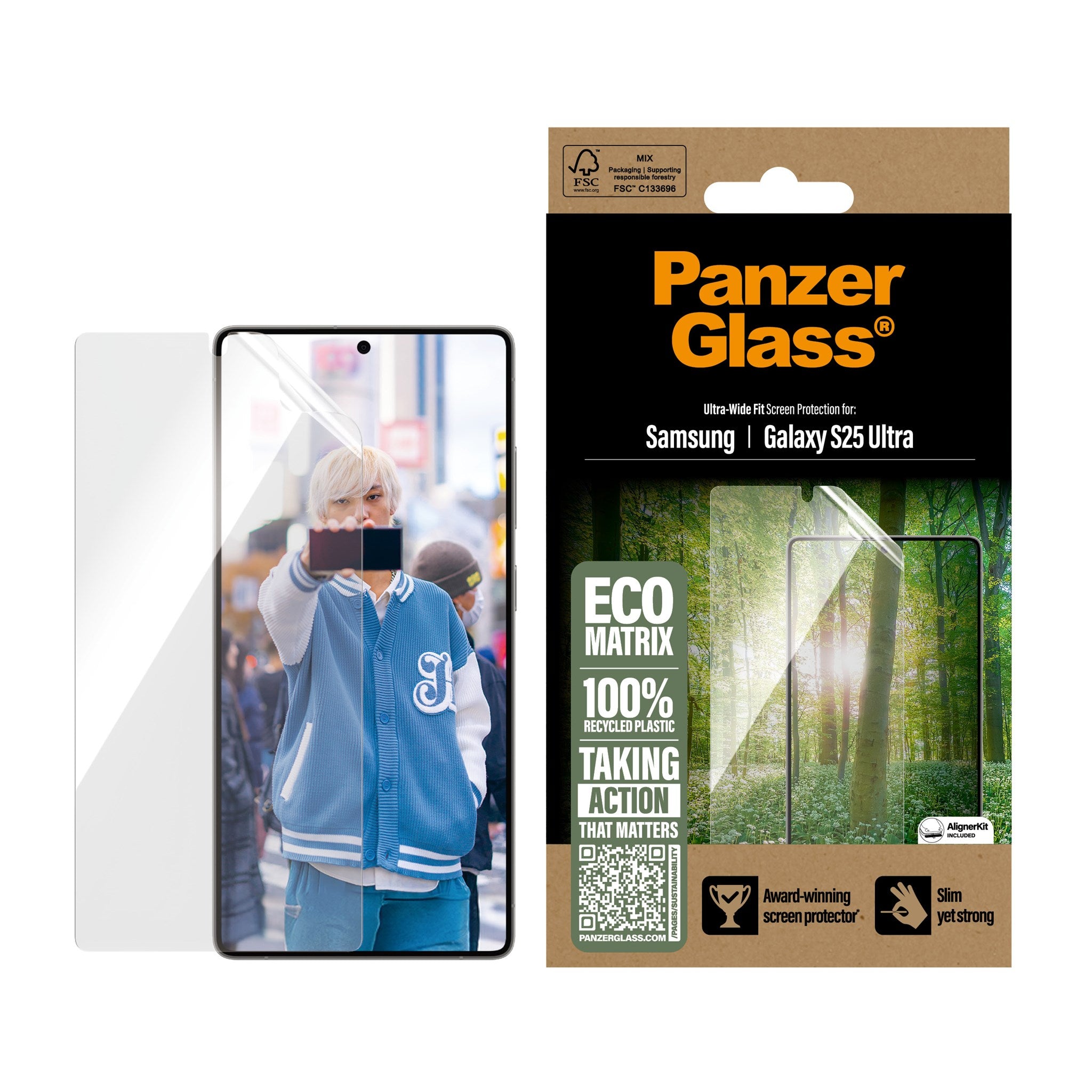 PanzerGlass® ECO MATRIX Displayschutz Samsung Galaxy S25 Ultra | Ultra-Wide Fit